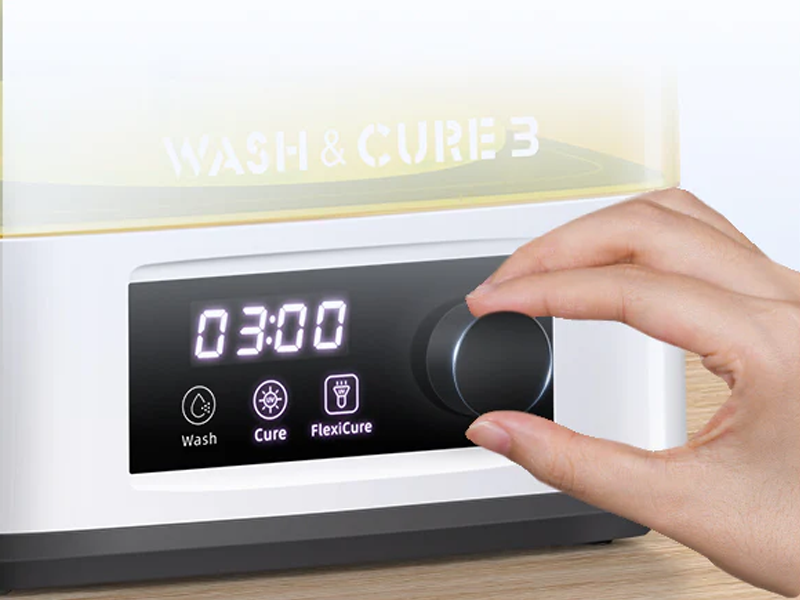 O painel de controle da máquina Wash & Cure 3